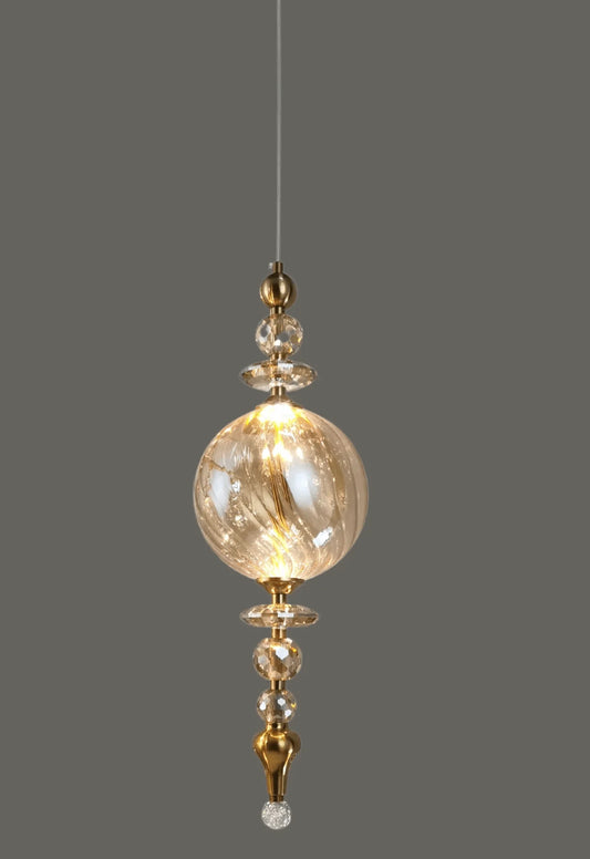 Crystal Orb Gold Pendant Light– Luxurious Hanging Light for Elegant Interiors