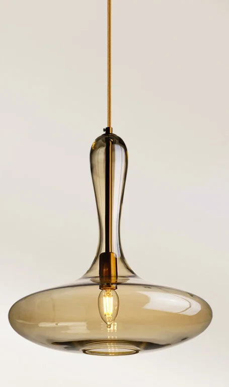 Amber Glass Pendant Light – Modern Artistic Drop Design