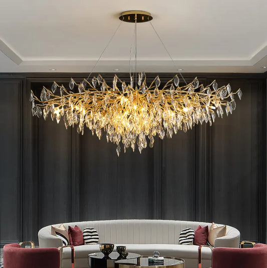 Modern 1200MM Waterdrop Crystal Chandelier – Gold Finish