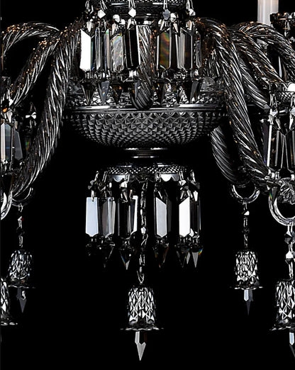 12 LIGHT Black GLASS CHANDELIER