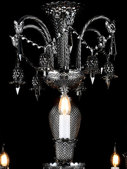 12 LIGHT Black GLASS CHANDELIER