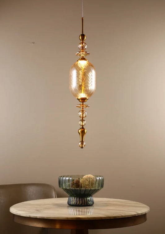 Antique Gold Glass Pendant Light