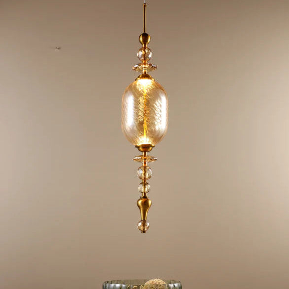 Antique Gold Glass Pendant Light