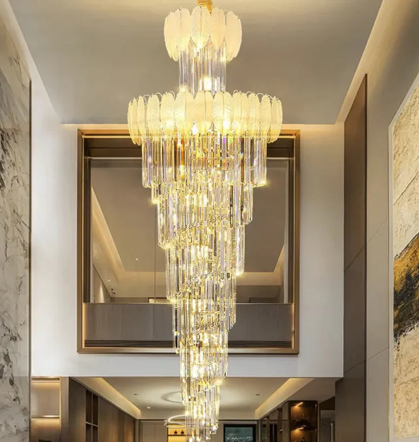 Glimmering Double Height Chandelier