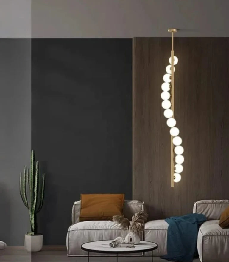 11 Light Gold Frosted Glass Pendant Light