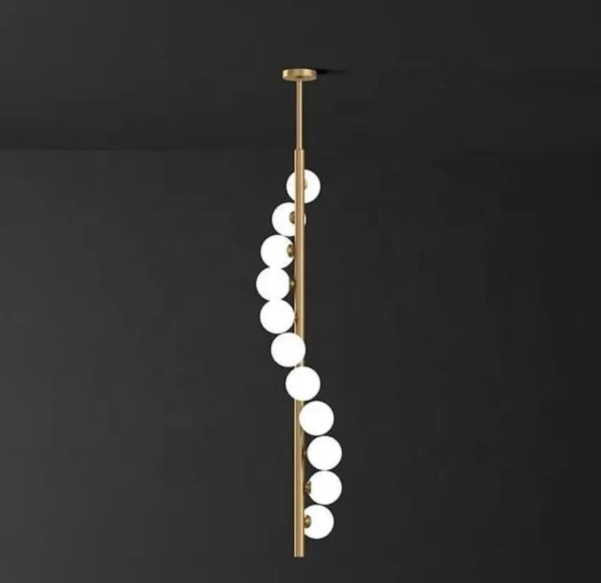 11 Light Gold Frosted Glass Pendant Light