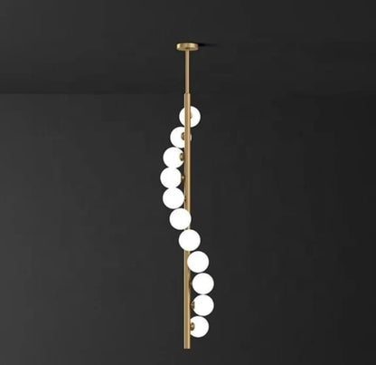 11 Light Gold Frosted Glass Pendant Light