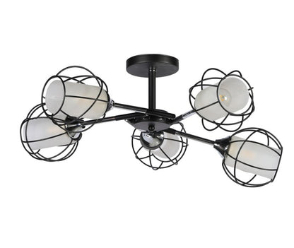 Majestic Black Glass Shaded Chandelier 5 lights