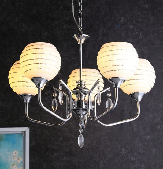 Grey Glass Shaded Chandelier