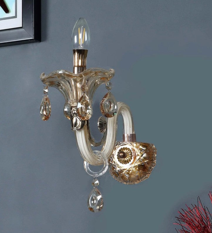 Fizz Metal & Glass Candle Wall Light