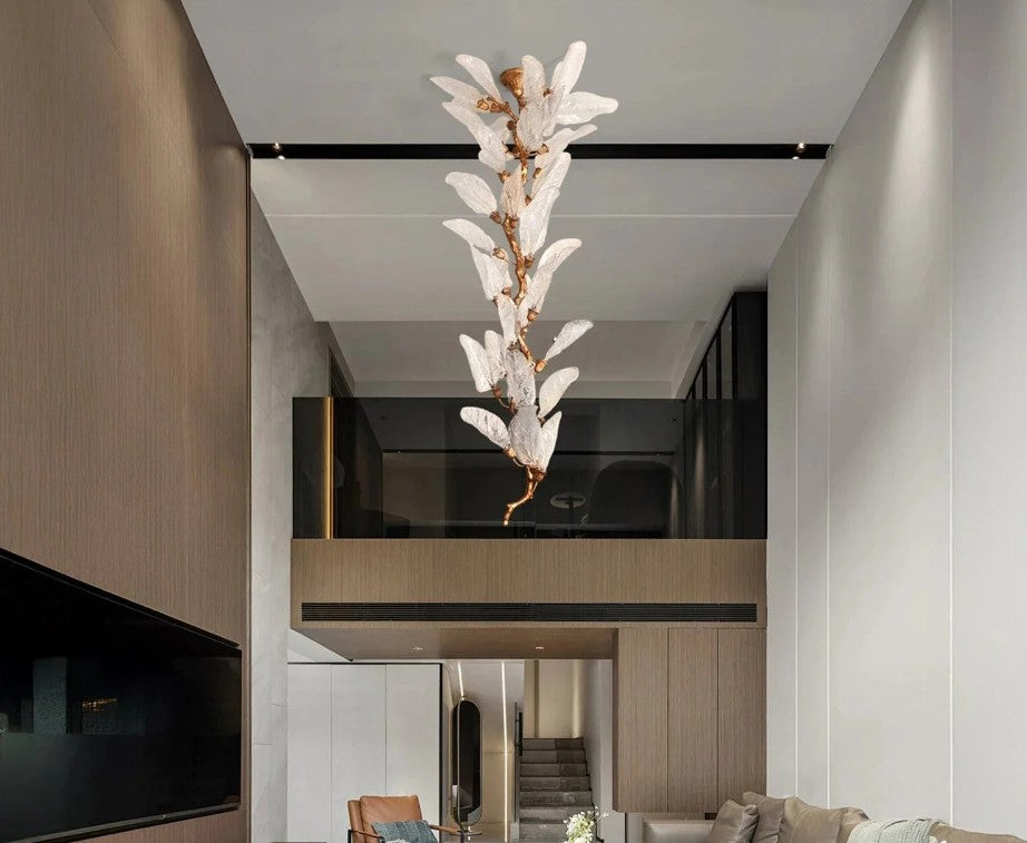 LEAF DOUBLE HEIGHT CHANDELIER