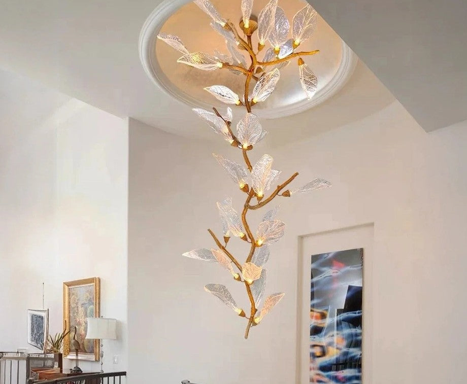 LEAF DOUBLE HEIGHT CHANDELIER