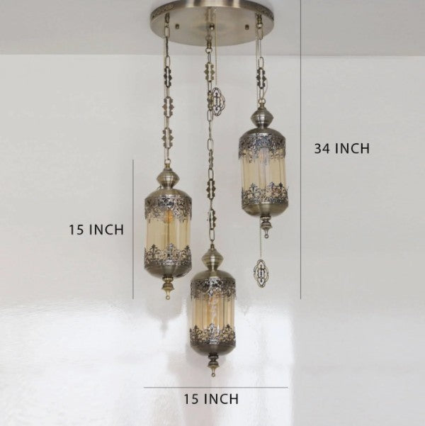 Set of 3 Moroccan Pendant Light