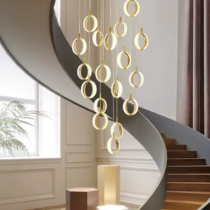 RING DOUBLE HEIGHT CHANDELIER 22-LIGHT