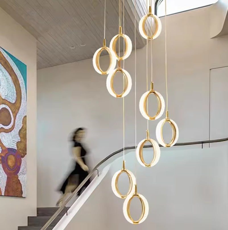 RING DOUBLE HEIGHT CHANDELIER 22-LIGHT