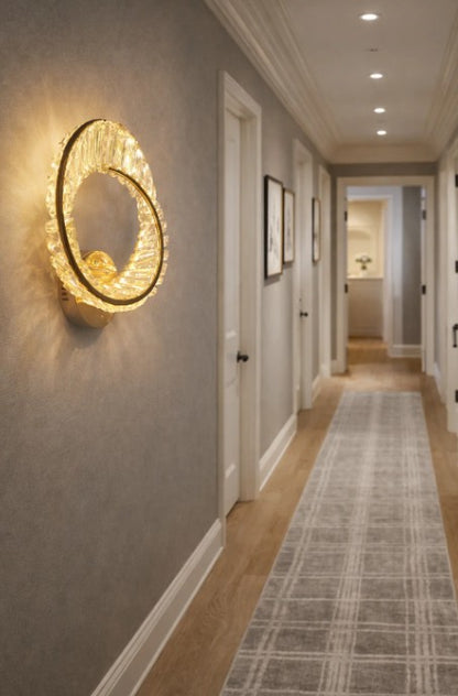 Wave Gold Crystal Wall Lamp