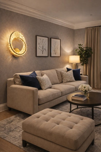 Wave Gold Crystal Wall Lamp