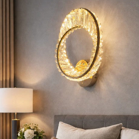 Wave Gold Crystal Wall Lamp