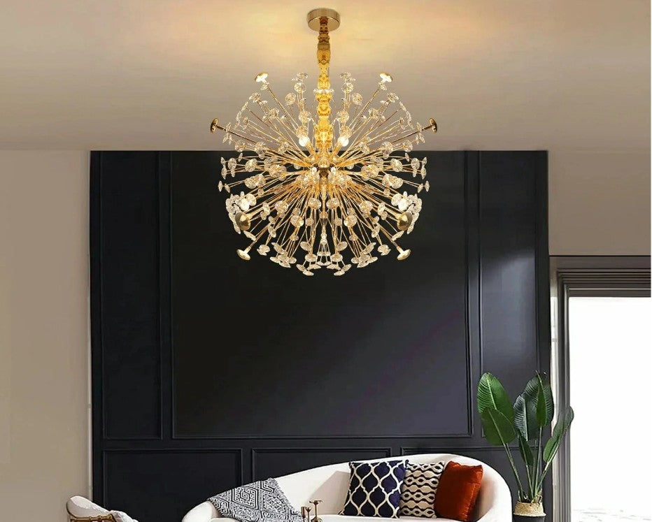 Golden Crystal Chandelier