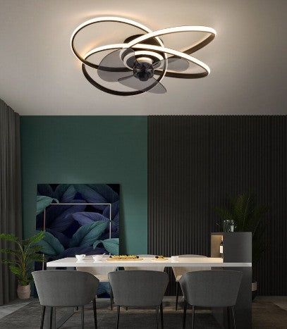 Black Fan LED Chandelier