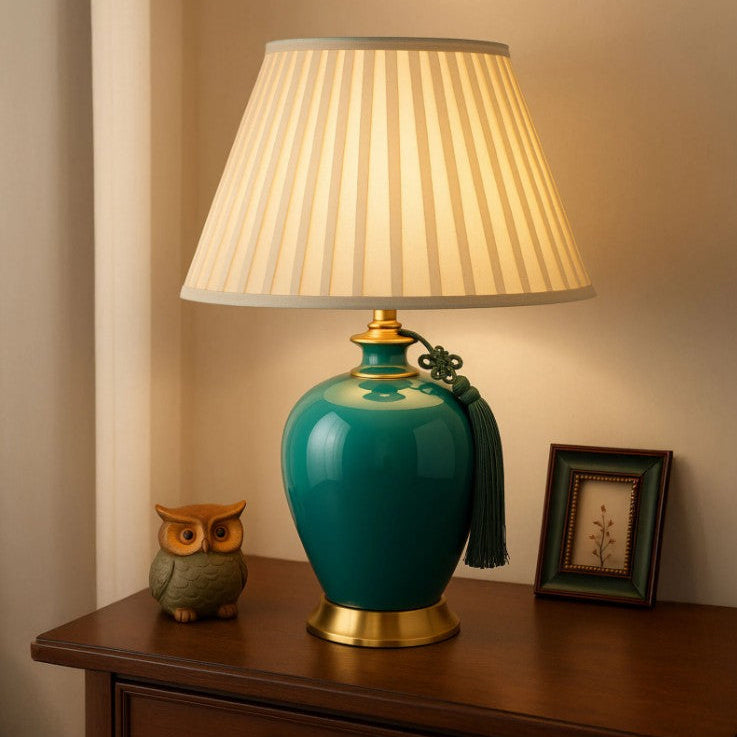 Classic Teal Ceramic Table Lamp