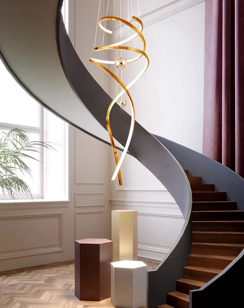 Stello curvy modern double height chandelier