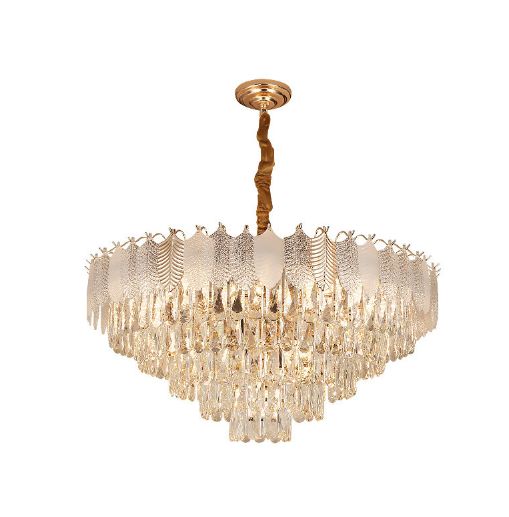 Elena crystal leaf chandelier