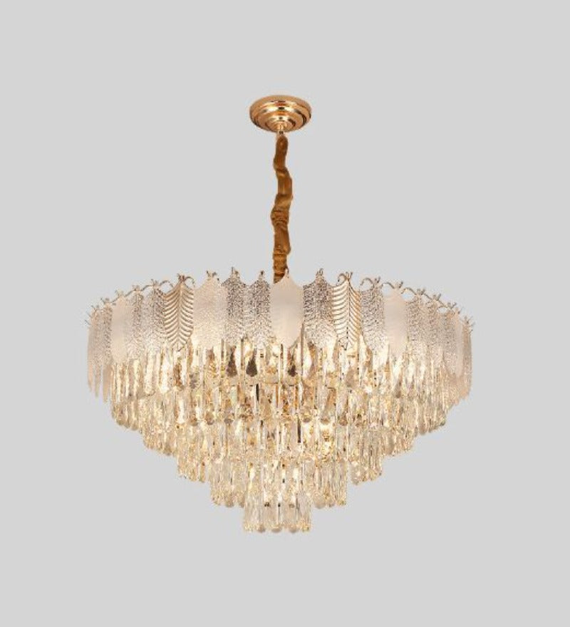 Elena crystal leaf chandelier