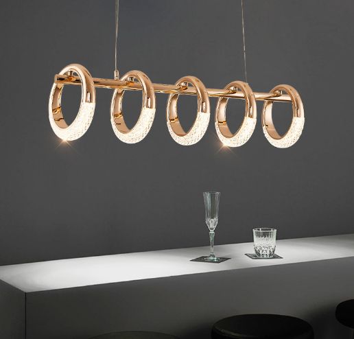 Illana Linear crystal rings Chandelier