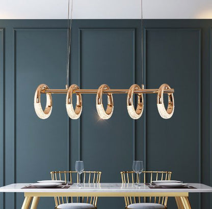 Illana Linear crystal rings Chandelier