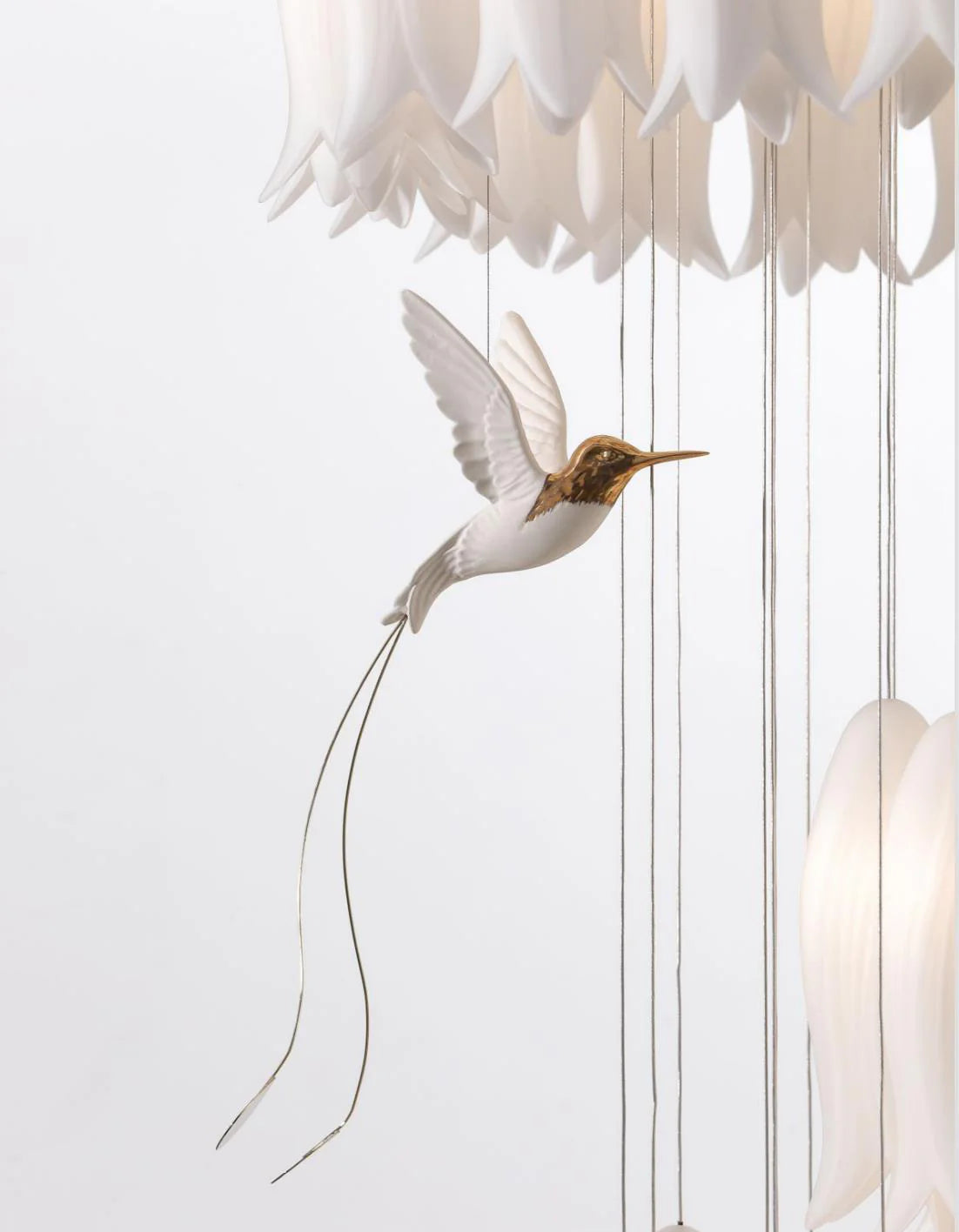 Double Spiral Bird Cage DOUBLE HEIGHT STAIR CHANDELIER