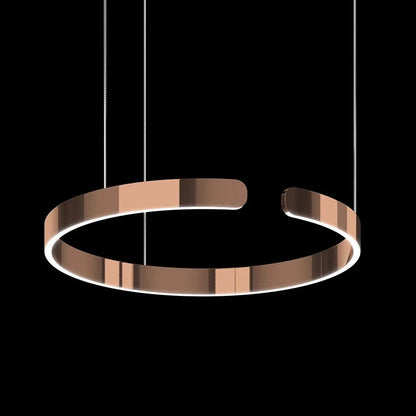 Modern 600MM LED Ring Chandelier – Copper Rose Gold Metallic Finish