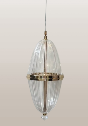 Modern Capsule Pendant Light – Gold Finish Hanging Lamp