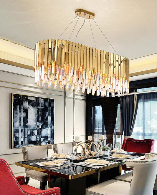 Modern Gold K9 Crystal LED Chandelier (800x300MM) – Warm White