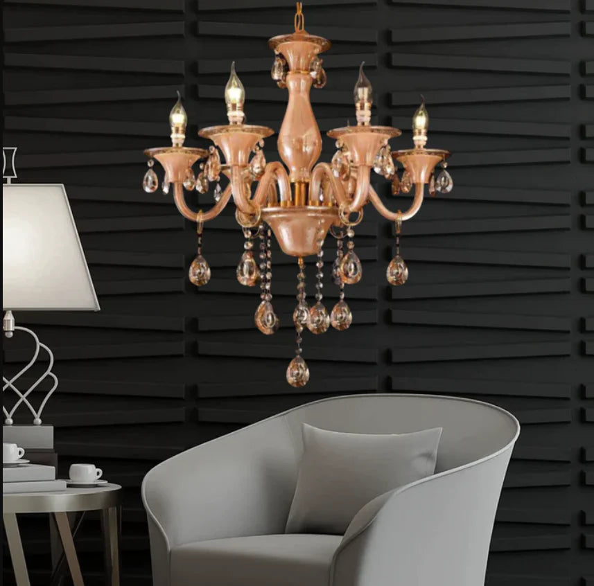 Amber Glass Italian Chandelier