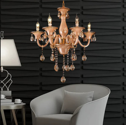 Amber Glass Italian Chandelier