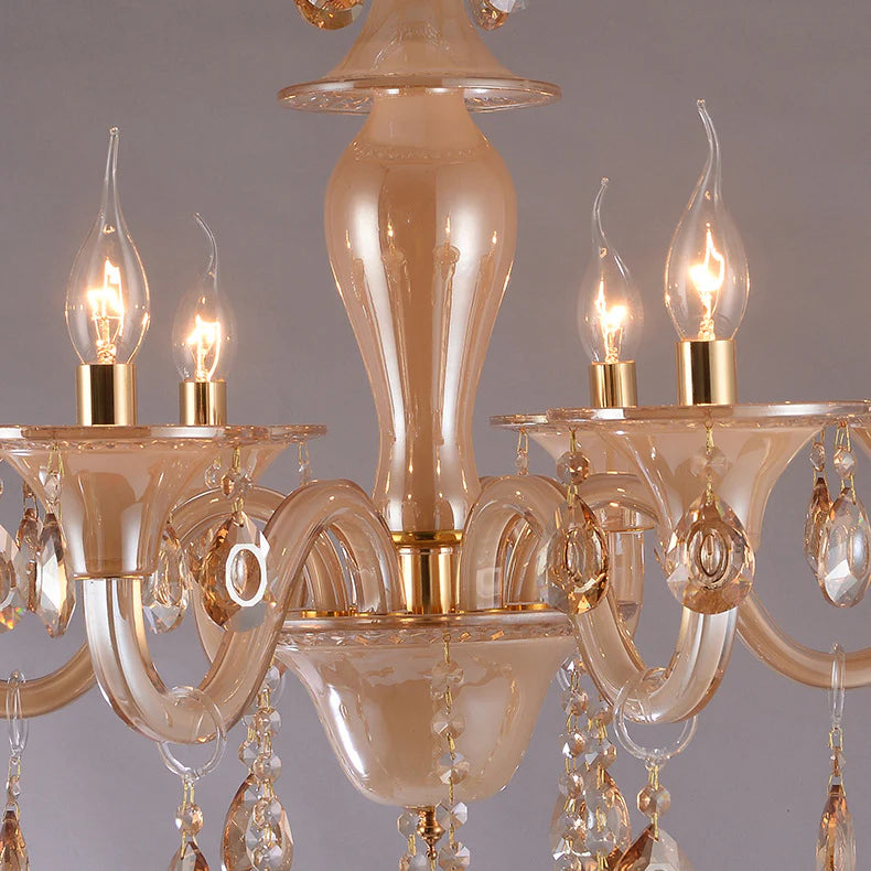 Amber Glass Italian Chandelier