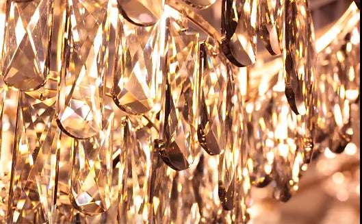 MOSSI BLACK METAL WITH CRYSTAL CHANDELIER - 9 Light