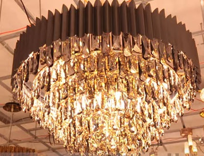 MOSSI BLACK METAL WITH CRYSTAL CHANDELIER - 12 Light