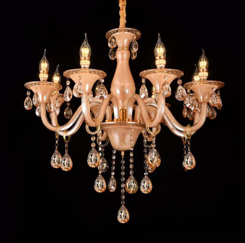 Amber Glass Italian Chandelier