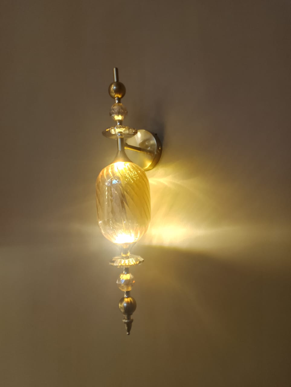 Modern Crystal Glass Amber Wall Light