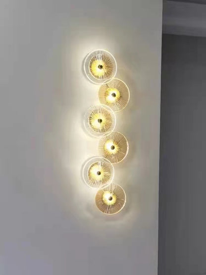 6 light modern glass led wall Light
