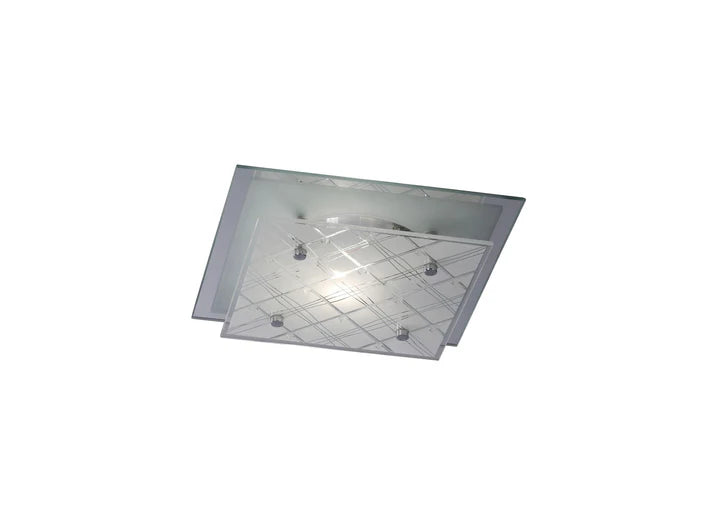 Diyas Aries Ceiling Square 1 Light Small Polished Chrome/Glass