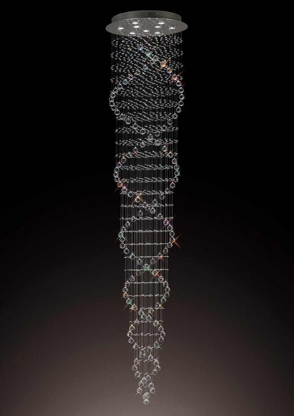 Colorado Corkscrew 9 Light Polished Chrome/Crystal