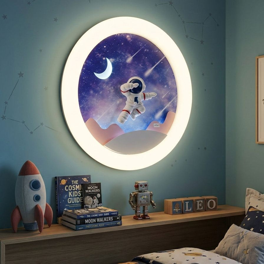 Moon Astronaut Wall Light