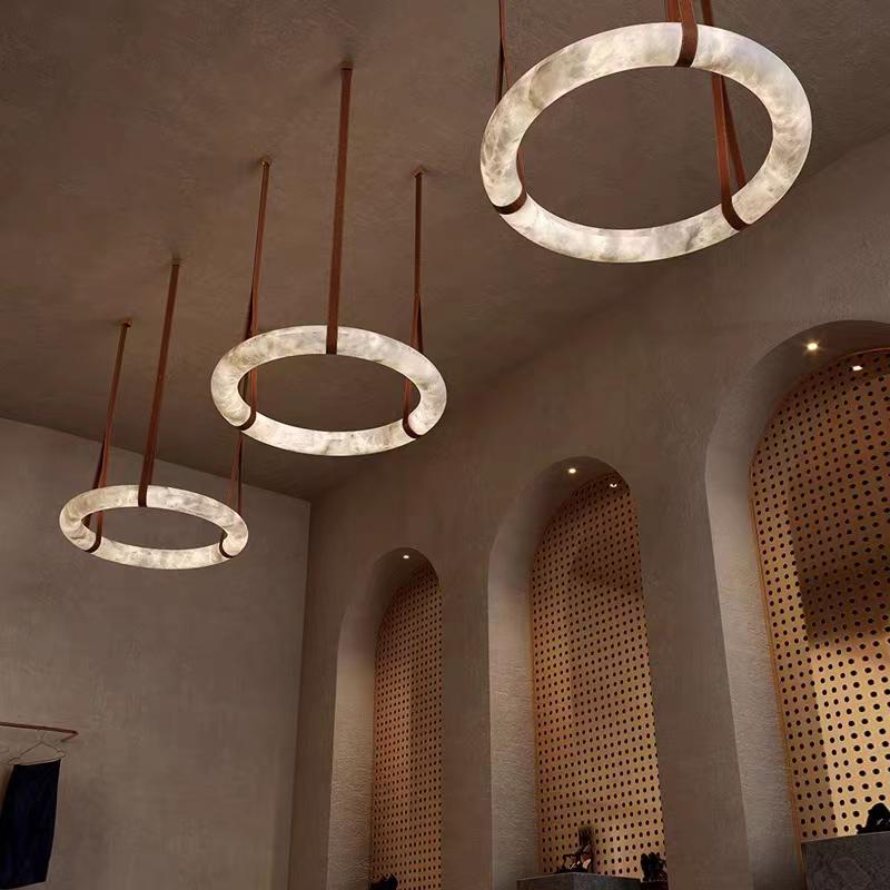 Modern Marble designer round LED chandelier