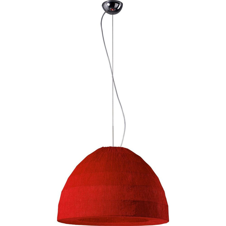 Pendant Polished Chrome/Red Fabric Shade