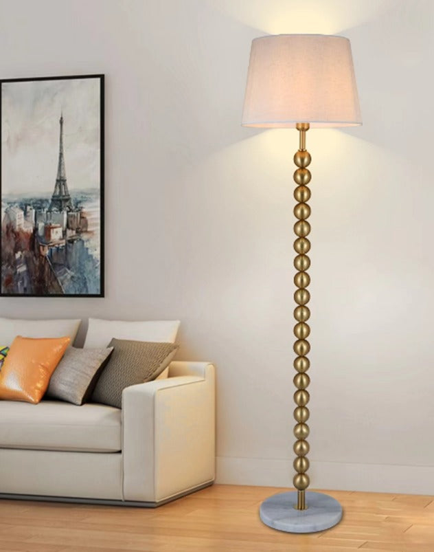 Modern Brass Beaded Floor Lamp