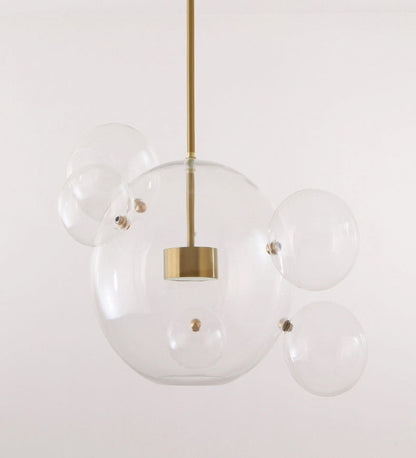 Round  Transparent 6 Clear Glass Pendant Lamp