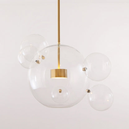 Round  Transparent 6 Clear Glass Pendant Lamp